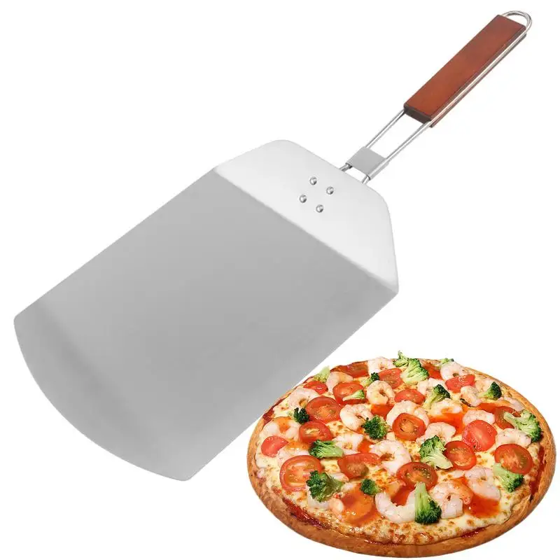 

Лопата для пиццы, металлический антипригарный поддон для пиццы, с деревянной ручкой, 18 х7 дюймов