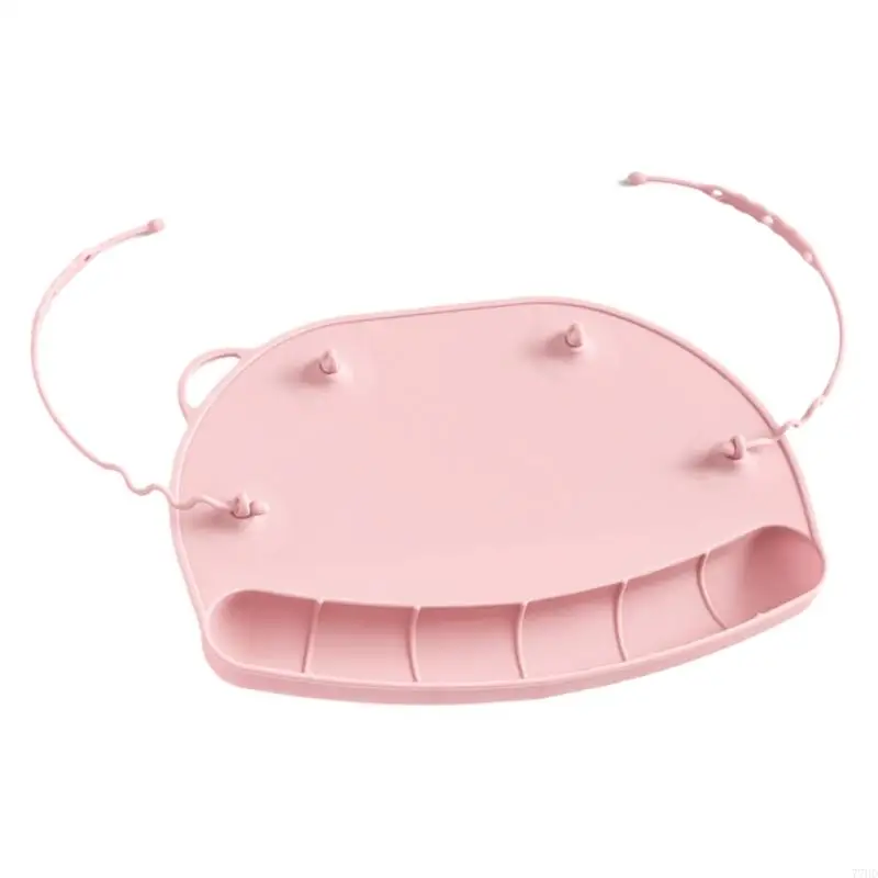 77hd  실리콘 플레이스 팅 음식 포수 주머니를 가진 Nonslip  테이블 매트는 식당에서 가장자리가 올라가는 가장자리가 있습니다.