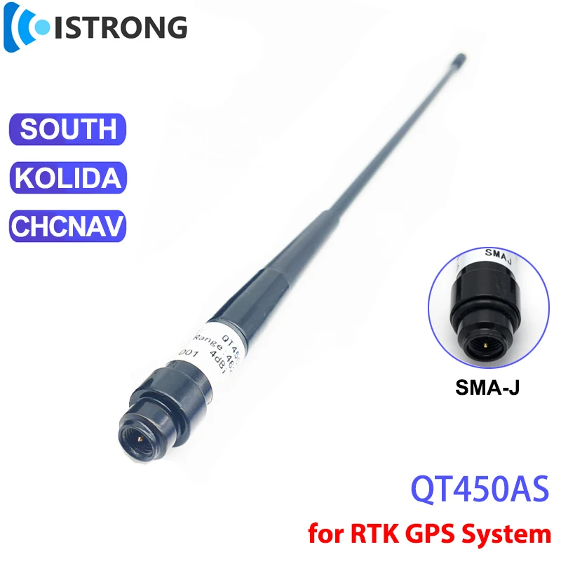 Antena GNSS QT440A 4dBi Para Topografía: Frecuencia 430-450 MHz, Conector TNC-J, Estación Base Profesional