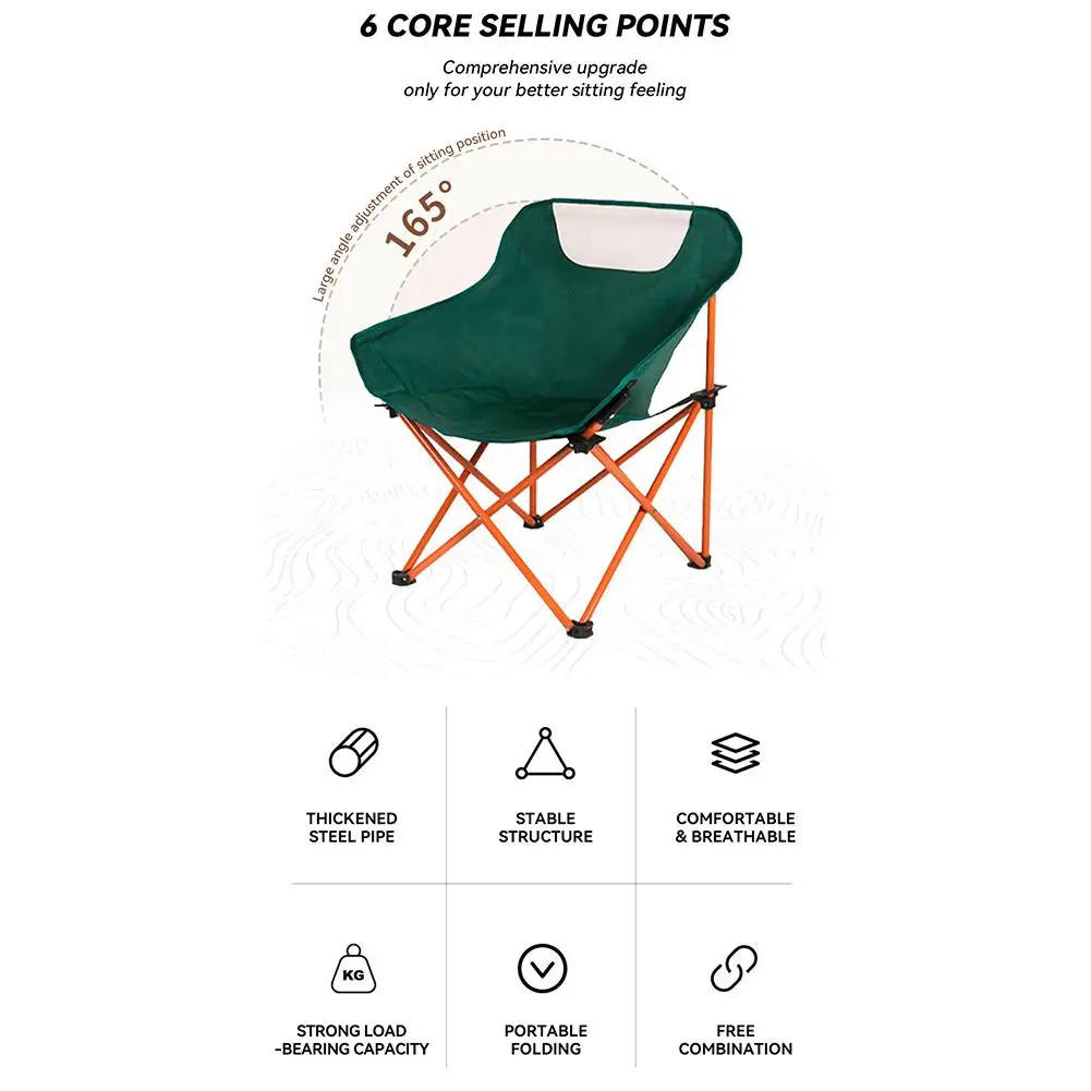 2024 Camping Chairs Lawn Chairs Portable Chair Support 150kg Foldable Chair Backpacking Chair 600D Oxford Cloth + Aluminum Alloy