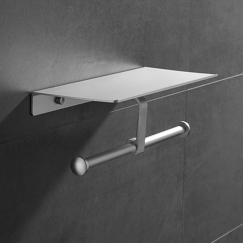 Avapax-Matte Preto Duplo Toilet Paper Roll Holder,