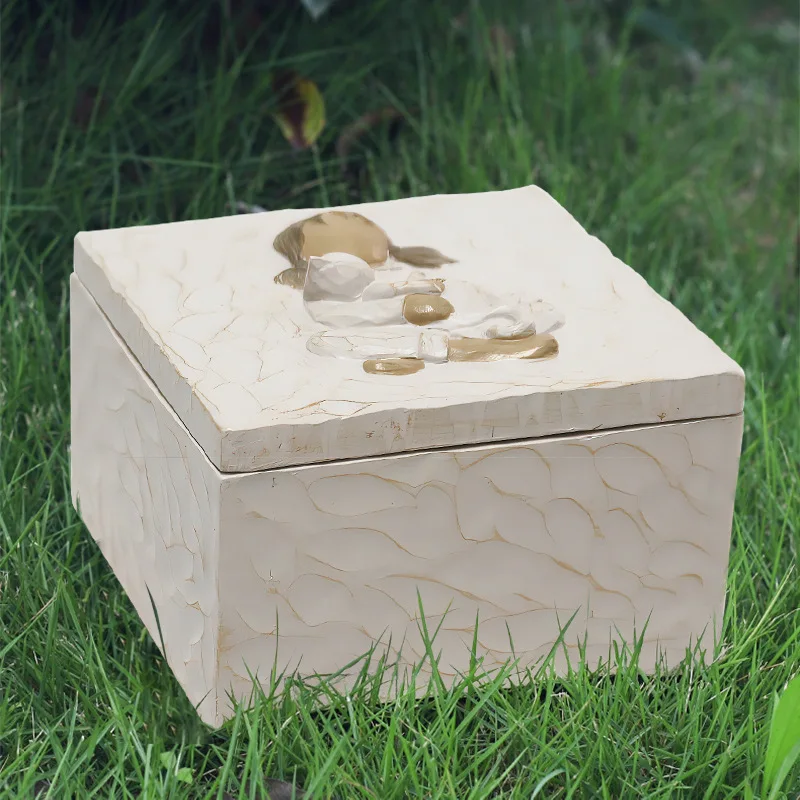 Dog Cat Ashes Funeral Urns Frame Polyresin Memory Box Loss Pet Memorial Gift Memorial Keepsake for Cat Dogs Pet Urn