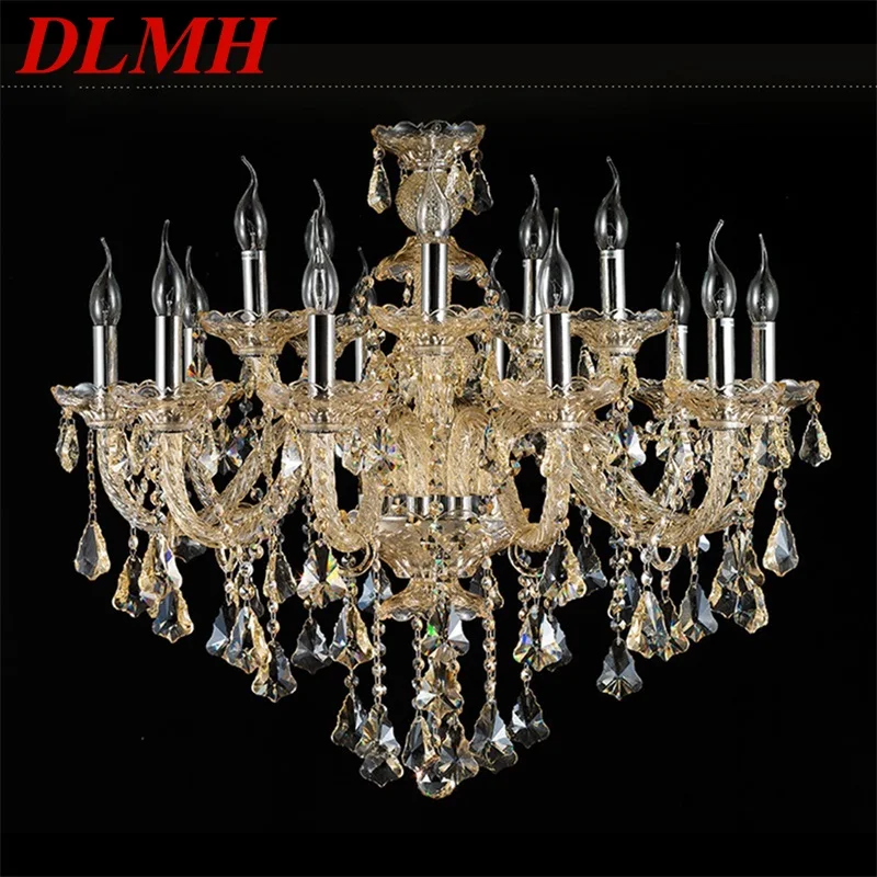 

DLMH European Style Chandelier Lamps LED Crystal Candle Pendant Hanging Lighting Luxury Fixtures for Home Hotel Villa Hall