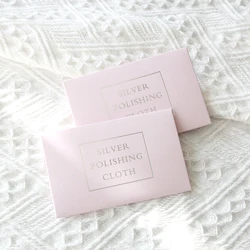 Pink Packaging Silver Polishing Cloth Silver Cleaning Cloth Polishing Necklace With Polishing Powder Double-Sided Velvet