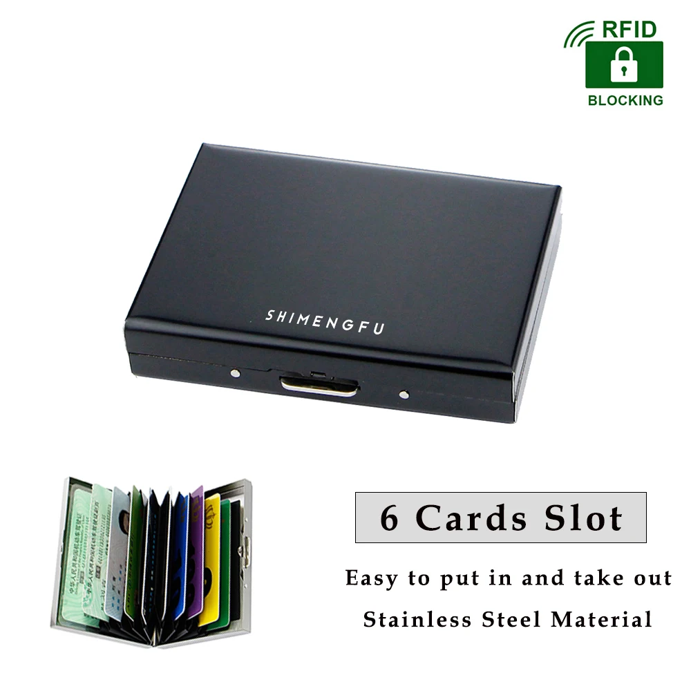 Men&rsquo;s RFID Blocking Card Holder as wallet card holder,credit card wallet,credit card holder,card holder,card wallet,id card case,business card holder,id card holder,wallet card bag Slim Metal Wallet Anti-Scan Credit ID Thin Case Small Male Money Bag