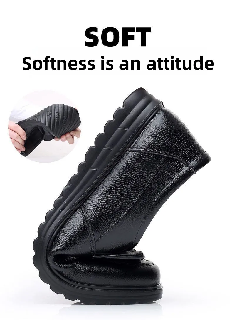 أحذية من الجلد العسكري من الدرجة الأولى أحذية رجال الأعمال غير الرسمية أحذية سفلية ناعمة 100% من جلد البقر بالكامل تخفيضات خاصة