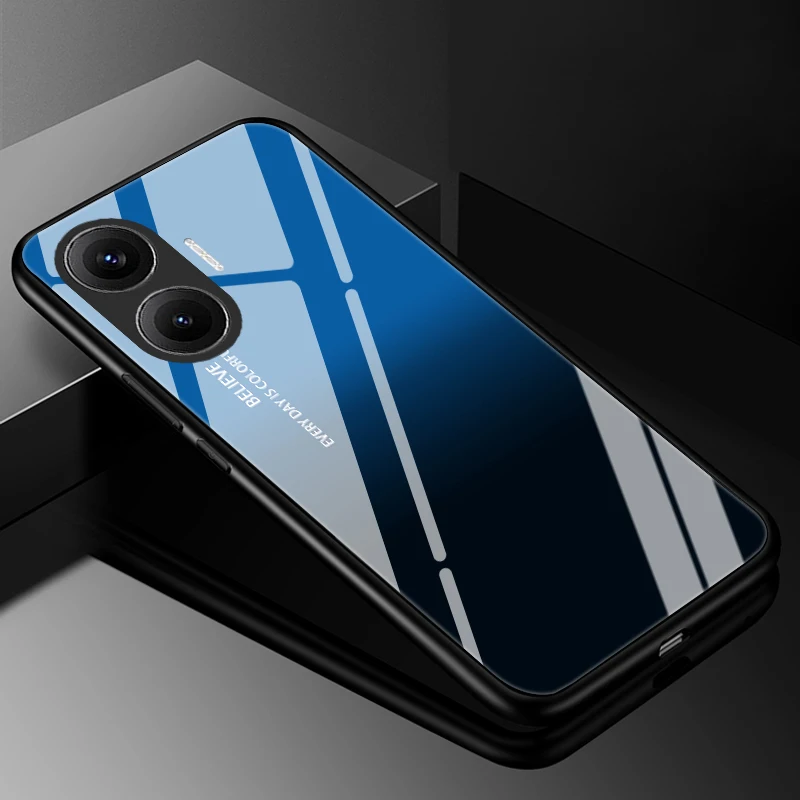 Premium Tempered Glass Hard Back Bumper Case Cover