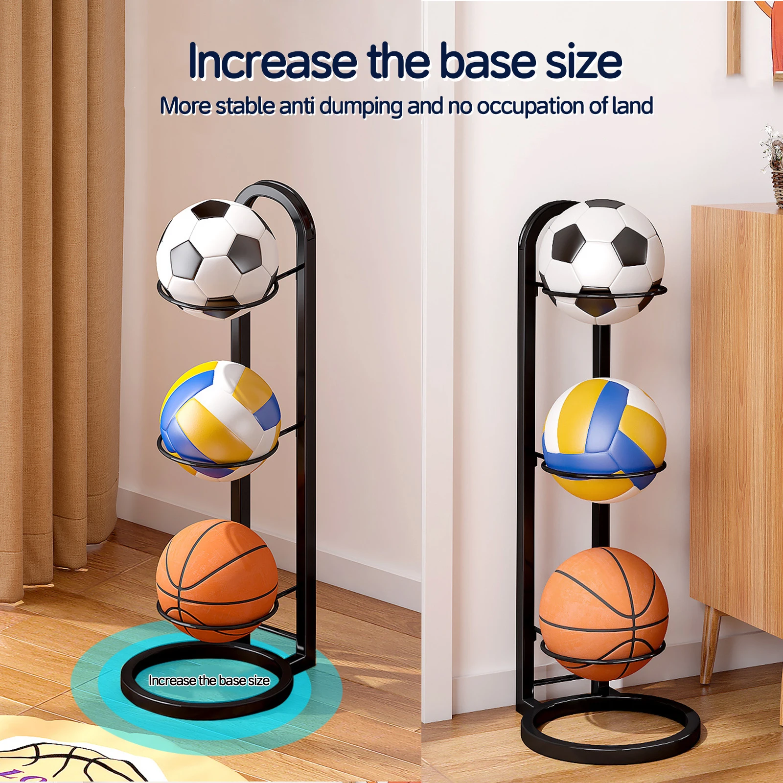 Indoor Children Basketball Storage Rack Home Put Ball Football Storage Basket Placed Rack Volleyball Stand Holder Space