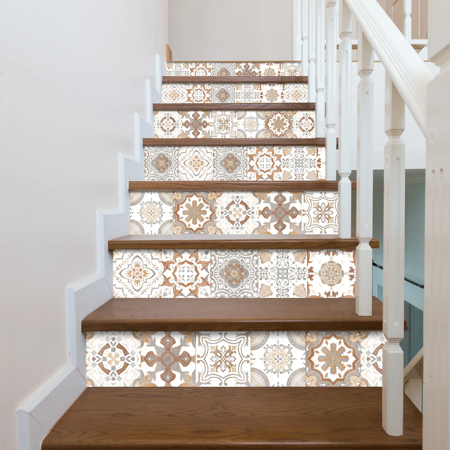24PCS Waterproof Wall Stickers Self-Adhesive stair stickers Wallpaper,Peel And Stick Tiles Kitchen Bathroom And Home Decoration