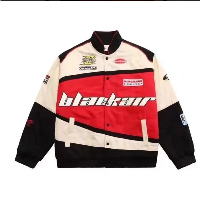 Women's Jacket Embroidery Retro Design Racing Suit Men Women