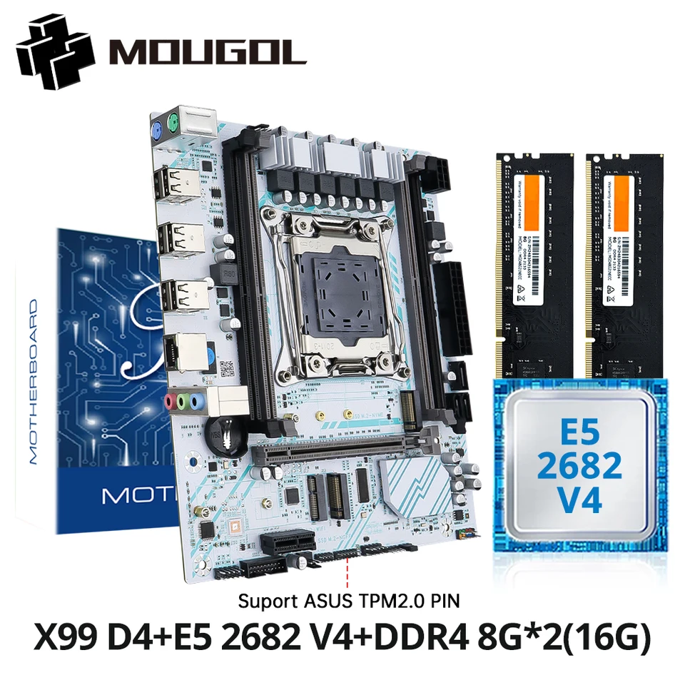 MOUGOL X99 ゲーミングマザーボードセット、インテル Xeon E5 2682 V4