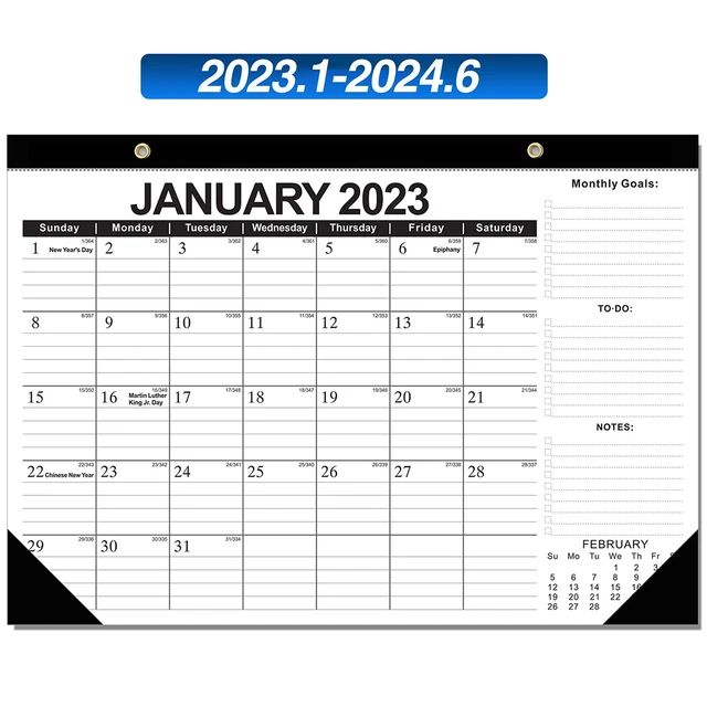 2023-2024 Wall Hanging Large Notes Organizing Home Office Desk Calendar  Writing Block Protective Cover Daily Planning 18 Months - AliExpress