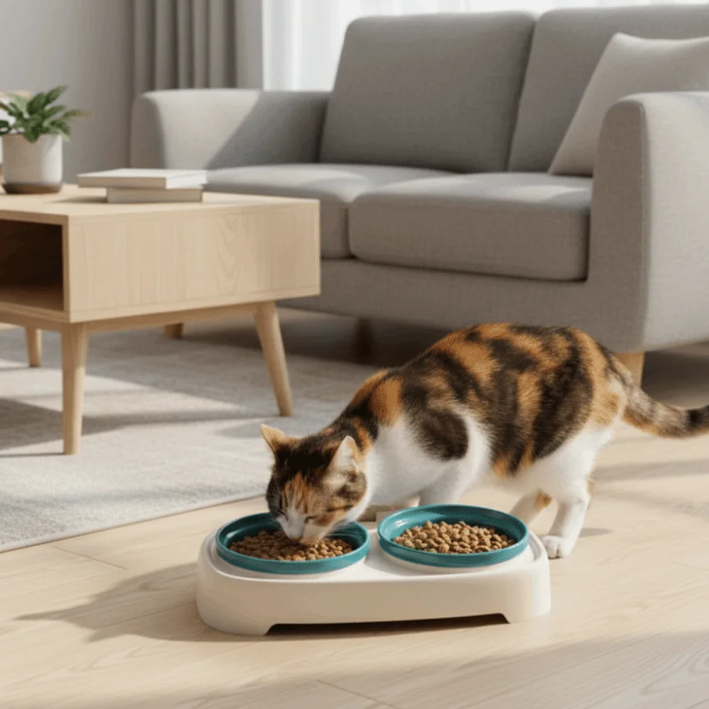 Pet Supplies Slanted Pet Feeding Bowl Anti-Flip Wall-mountable Pet Slow Feeder Bowl Detachable Cat Food Bowl Home