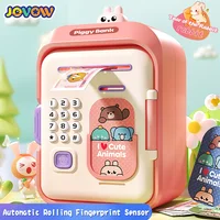 Electronic Password Fingerprint Unlock Money Box Coins Cash Saving Money Box Code Key Lock Music Piggy Bank Mini Safe Child Gift 2
