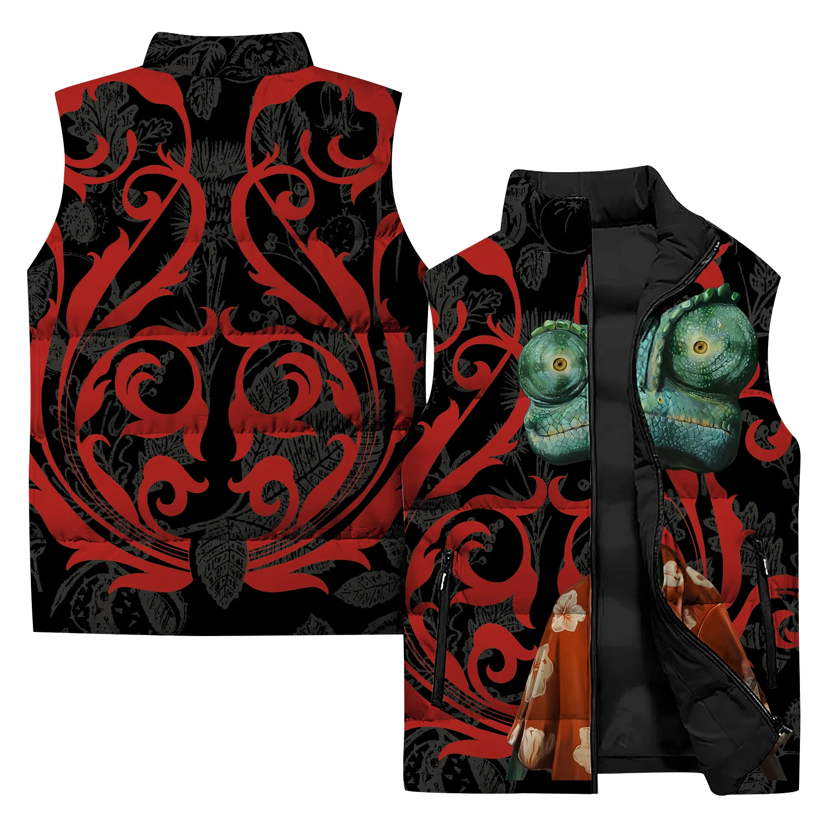 thumbnail image 5 of Chaleco de trabajo con estampado animal humanoide de moda informal para hombre, chaleco térmico personalizado para hombre, chalecos modernos y versátiles para hombre, geniales para hombre, 5 of 5
