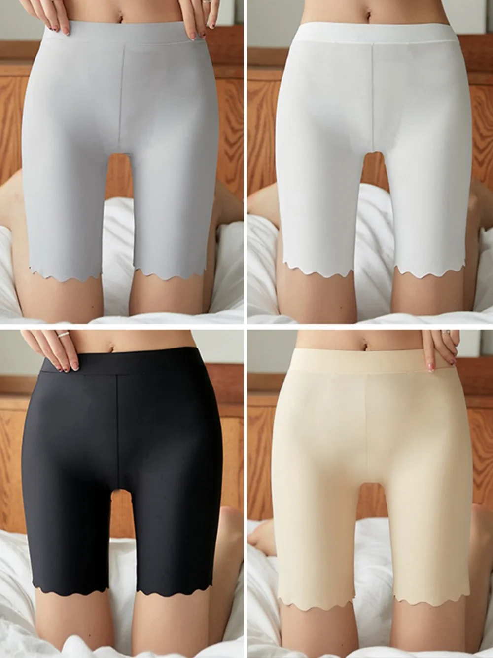 Safety Shorts Women Seamless Ice Silk Thin Plus Size High Waist Under Skirt Boxers Panties Anti Rub Thigh safety shorts,high waist shorts,safety pants