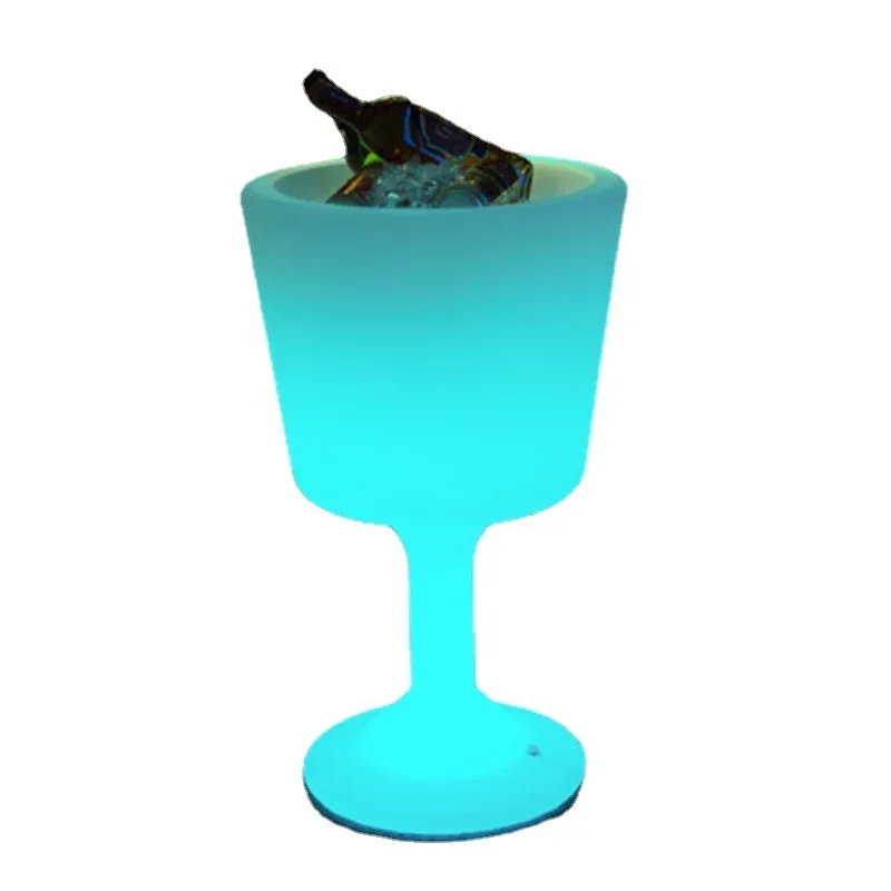Bar LED Luminous Ice KTV Advanced Light Luxury Double Layer Plastic Beer Champagne Red Wine Ice Bucket Yuanbao Bucket