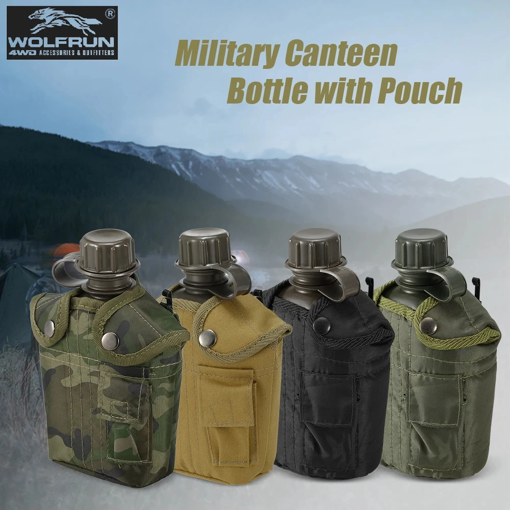1L Kettle Outdoor Military Canteen Bottle Backpacking Survival Water Kettle Camping Hiking Bottle
