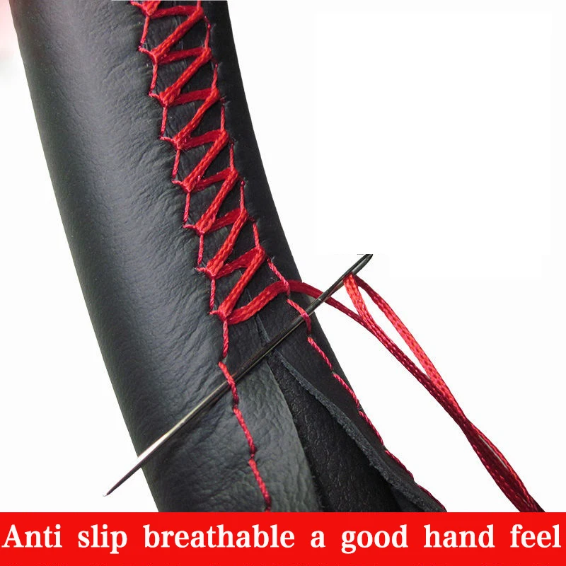 Universal Leather Car Steering Wheel Cover For 38cm Cars