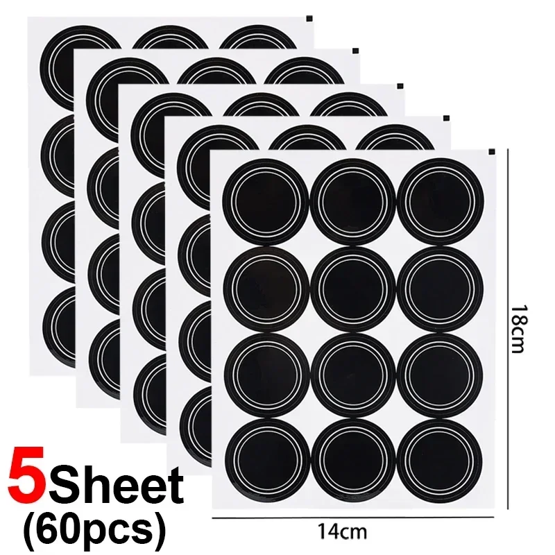 Round Blank Spice Stickers Kitchen Jars Spices Bottles Labels Food Storage Sticker Reusable Waterproof Blackboard Tags Stickers