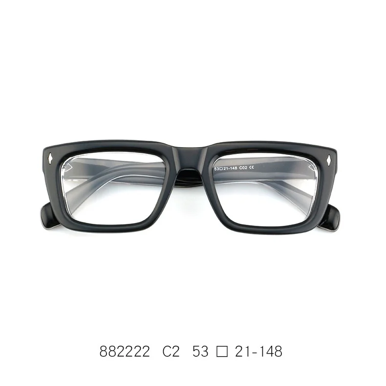 F · dracon neuen Stil Platte Brille Rahmen quadratische Retro Herren Brille Rahmen modische dicke optische Brille für Männer – Detail 6