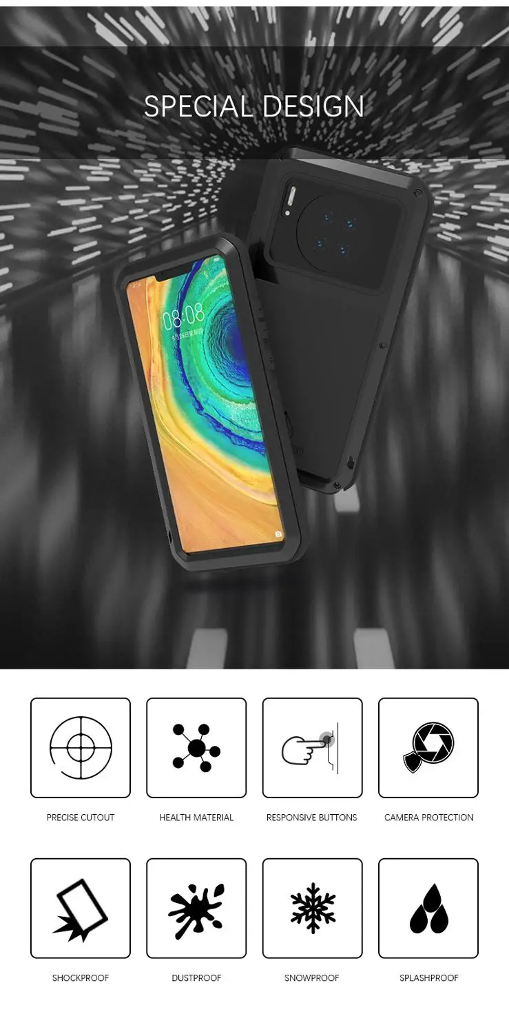 New Powerful Case For Huawei Mate 30 Pro Shock Dirt Proof Metal Armor Cover Phone Case For Huawei Mate 30 Pro Cases 6.39''