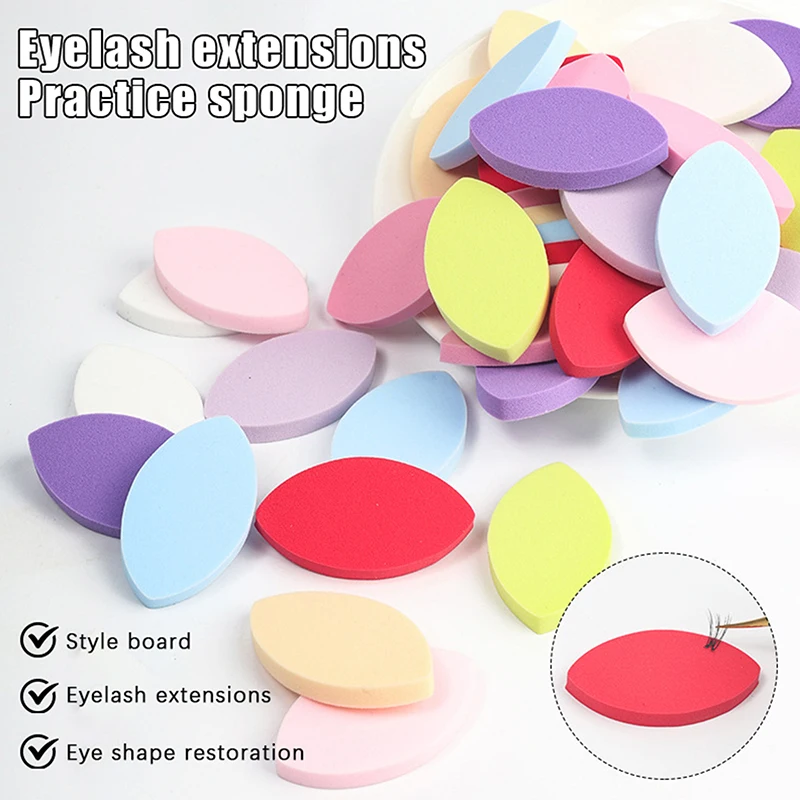 50개입 부드러운 스펀지 속눈썹 연습 패드 재사용 가능한 속눈썹 맵 차트 연습 도구 (인조 속눈썹 연장용)