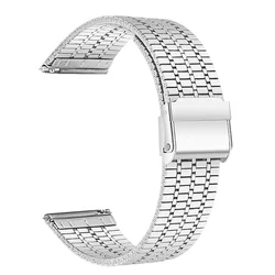 Premium Stainless Steel Metal Strap, 22/20mm Adjustable Band - 1pcs 22mm (Silver)