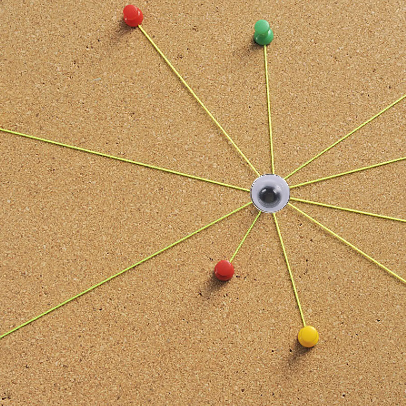 50개 귀여운 눈 모양 푸시핀 플라스틱 금속 장 압정 사무실 큐비클 코르크 보드 여행 계획 아트용