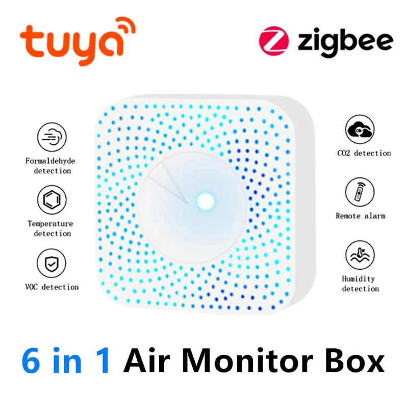 Tuya Zigbee Smart Air Butler Air Quality Monitor CO2 VOC Gas Detector