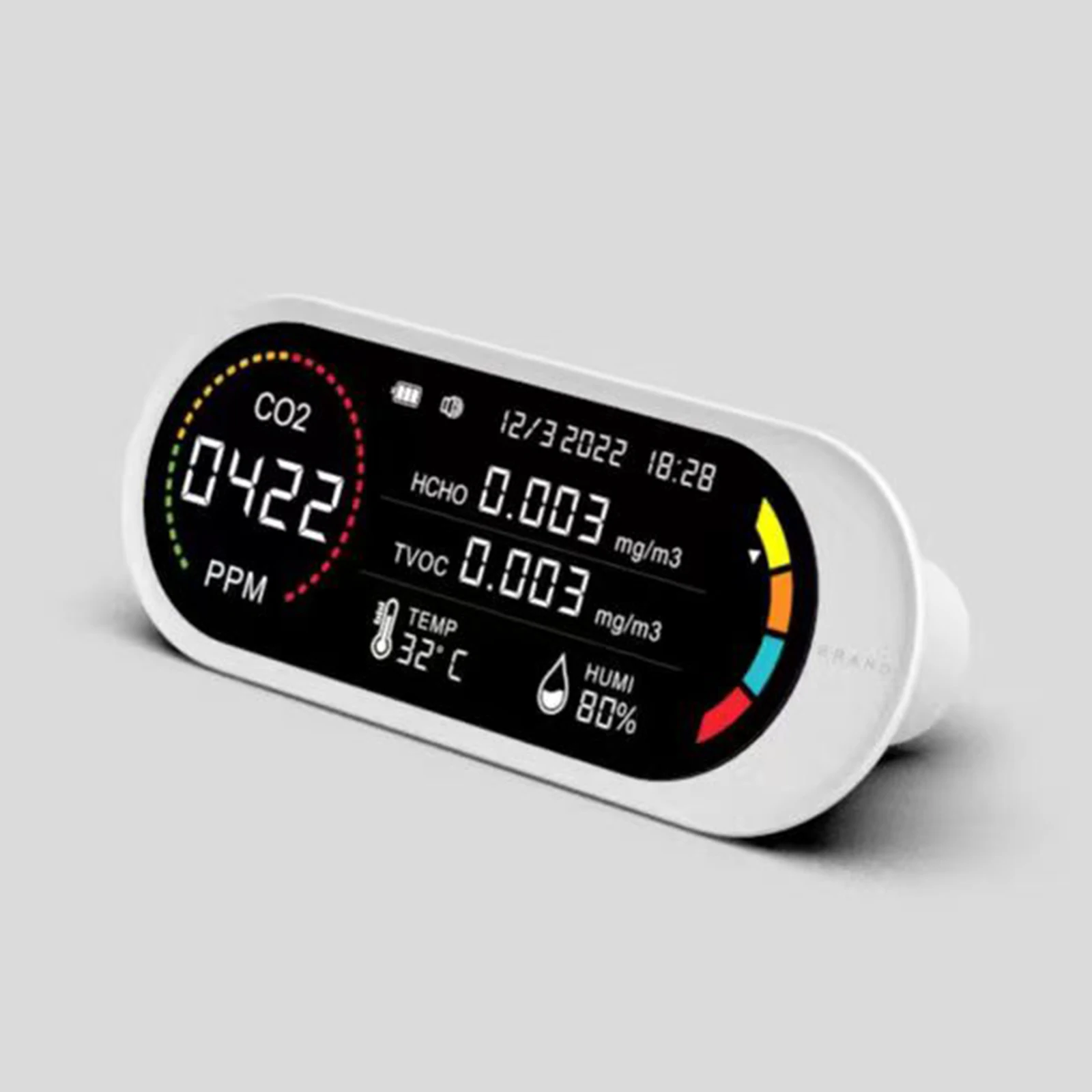

5 In 1 Air Quality Detector CO2 Meter Carbon Dioxide Detector HCHO TVOC Temperature Humidity Air Quality Monitor