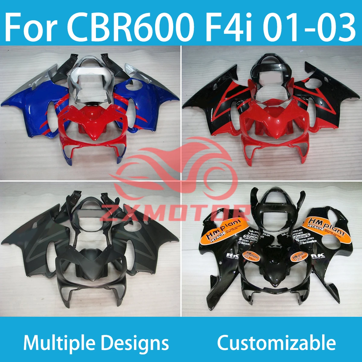 

Настраиваемый обтекатель с рисунком Подходит для Honda CBR600 F4i 2001 2002 2003 хит продаж Обтекатели CBR 600 F4i 01-03