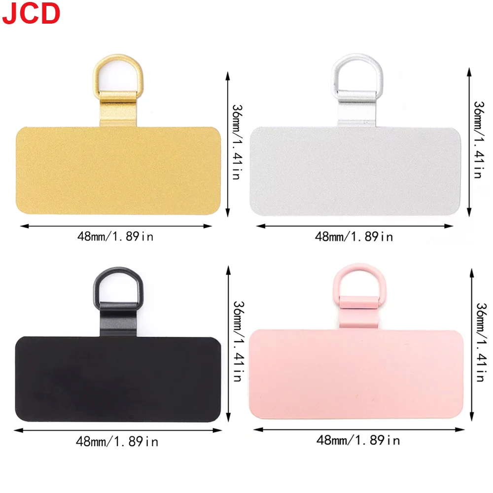 JCD 1/4개 유니버설 메탈 폰 랜야드 가스켓 패치 내구성 초박형 모바일 폰 슬링 로프 카드 클립 스트랩 행 코드 탭