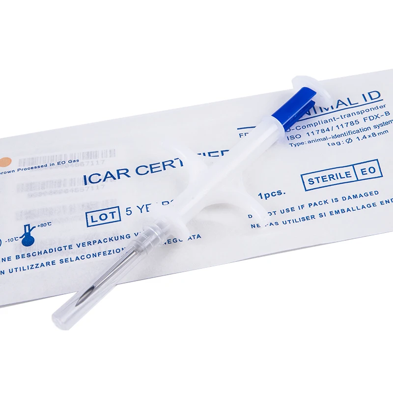 

Animal Syringe ID Implant Pet Chip ISO FDX-B Cat Dog Microchip 1.4x8mm