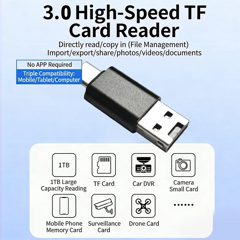 High-Speed USB 3.0 Memory Card Reader Adapter