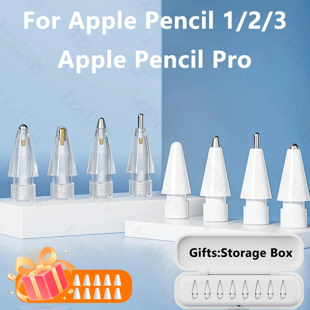 For Apple Pencil Pro 6/8PCS Pen Nib For Apple Pencil 1st 2nd 3rd USB-C Tip 2B 2.0 2.5 Soft Hard iPad Pencil Accessories