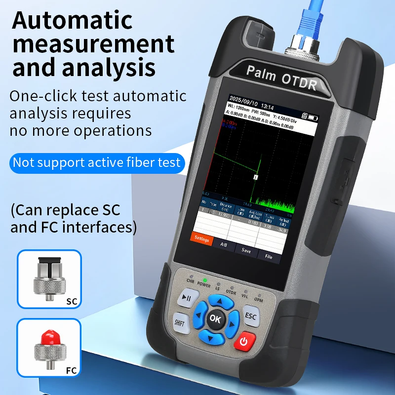 KP600 90KM OTDR 1310/1550nm 24/22dB Fiber Optic Cable Tester Optical Time Domain