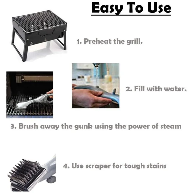 *Barbecue Grill Kültéri Gőztisztító Kefék Bbq Tisztítószer Faszénkaparó -Gáz Kiegészítők Főző Konyhai Szerszám - Image 6