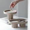 Luxury Marble Serving Tray with Legs, Decorative Travertine Dish for Coffee Table Decor, Stone Vanity Tray for Perfume Candles 1