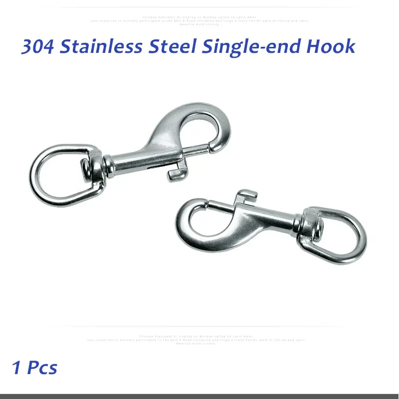 1PCS 304 Stainless Steel Clasp For Dog Key Chain Marine Diving Single Clasp Marine Components Equipment With Swivel