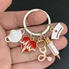 Doctor Key Holder Medical Tool Keychain Stethoscope Syringe Nurse Cap Key Ring Nurse Gifts Handmade Charm Jewelry Bag Ornaments 5