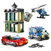 655Pcs City Police Catch Bank Robber Sets Building Blocks SWAT Vehicle Helicopter Policeman Thieves Figures Bricks Toys Children 6