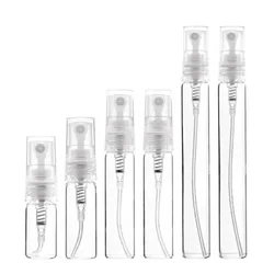 100pcs 2ml 3ml 5ml 10ml Clear Glass Perfume Spray Bottle Empty Sample Bottles Thin Glass Vials Refillable