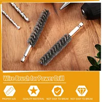 Brosse métallique en acier à tige hexagonale, 5 pièces, pour le nettoyage des perceuses électriques, brosse métallique en acier inoxydable pour le nettoyage des perceuses électriques 6