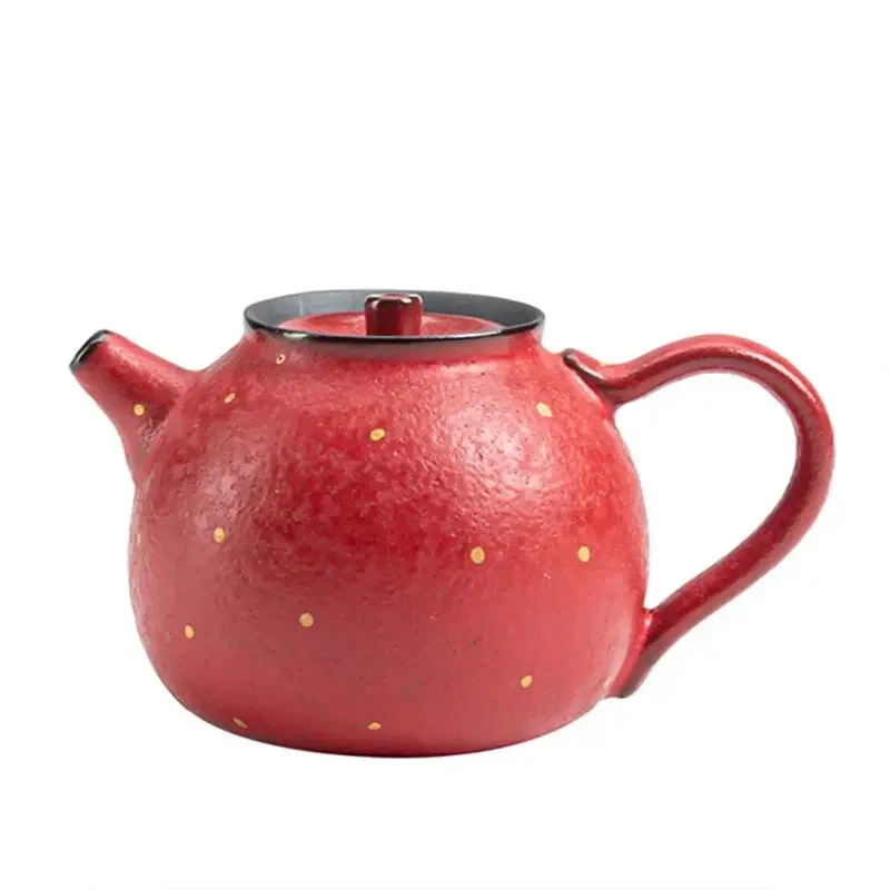 180ml Vintage Red Glaze Teapot Handmade Ceramic Beauty Tea Kettle Tradition Filter Tea Infuser Chinese Tea Ceremony Supplies
