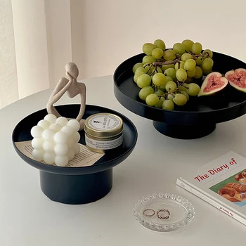 Vassoi portaoggetti moderni Vassoio da tavolo decorativo Gioielli Organizzatore di archiviazione da tavolo Cucina Ciotole di frutta Accessori rotondi per la casa
