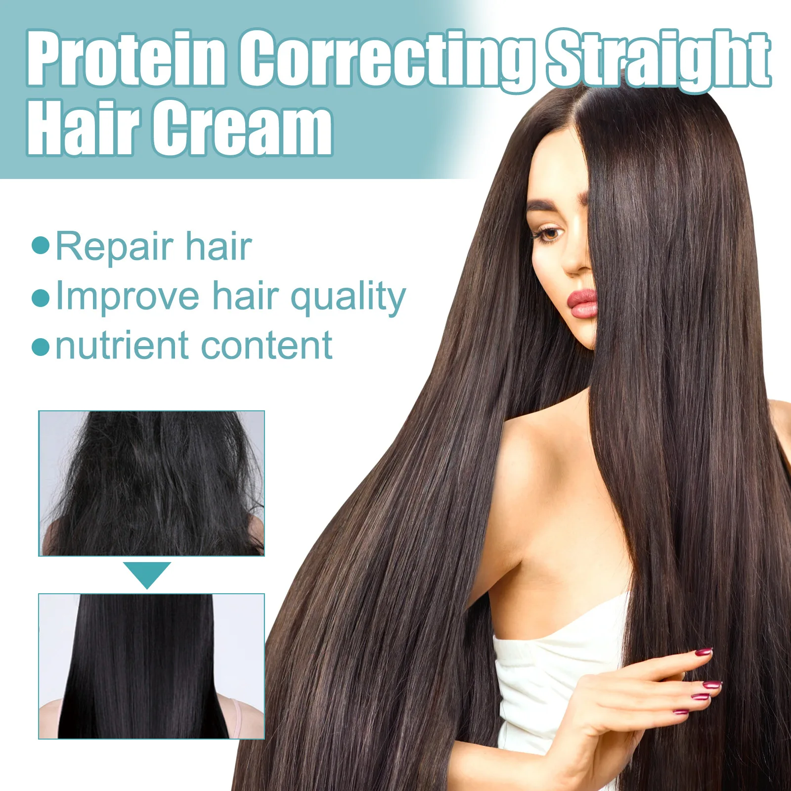Hair Straightening Cream Repair Damaged Frizz Soften Smoothing Split Ends Professional Hair Treatment Protein Correcting Cream
