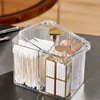 Cotton Swab Holder Cotton Pad Holder with 3 Compartments Bathroom Vanity Storage Box Makeup Organizer 2