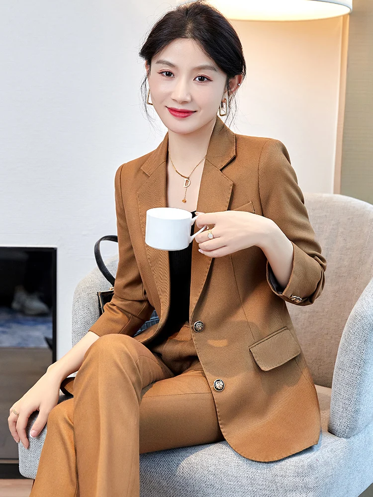 

Женский брючный костюм с расклешенными рукавами, осенне-зимний комплект из двух предметов для офиса, 2022