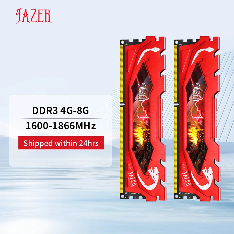 Desktop Ram Memory JAZER Factory Ram 8gb 1600MHz 1866MHz DDR3 Desktop Memory Computer PC3 Memories With Heatsink